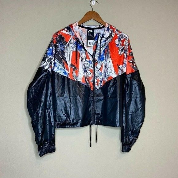 Nike Women's Windrunner Cropped Floral Windbreaker XXL - Picture 1 of 10